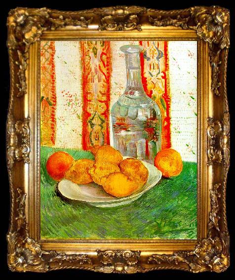 framed  Vincent Van Gogh Still Life with Decanter and Lemons on a Plate, ta009-2